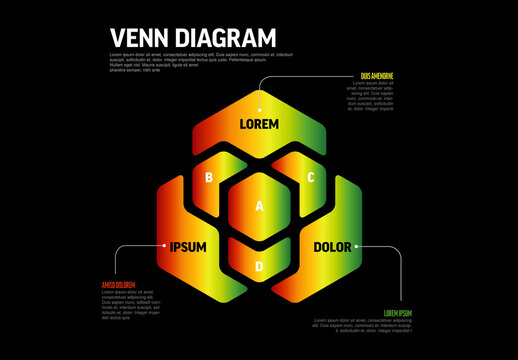 Modern Hexagonal Venn Diagram Infographic for Business Data Presentation