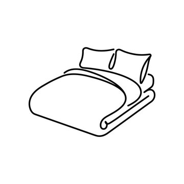Minimalist bed outline for bedroom interior.