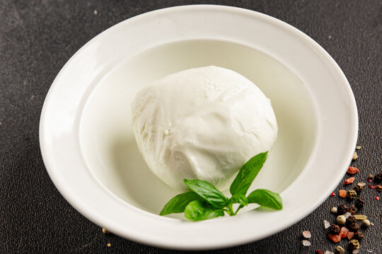 Mozzarella curd cheese mozzarella di bufala appetizer food preparation dish tasty snack fresh and delicious gourmet rustic food background on the table&nbsp; rustic food top view copy space