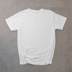 White t-shirt flat lay on the floor for your logo © 4Max