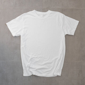 White t-shirt flat lay on the floor for your logo