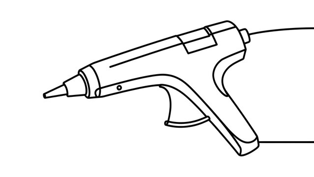 Hot glue gun illustration on white background.