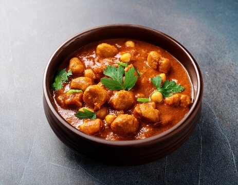 delicious soya chaap curry in a healthy bowl