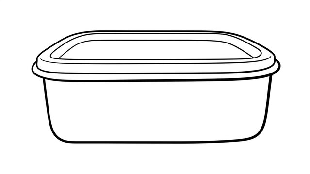 Empty plastic container illustration white background.