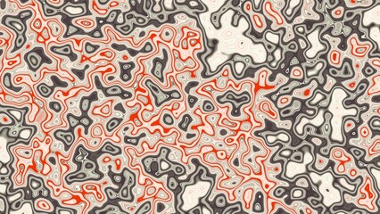 Fototapeta premium Abstract liquid marble texture in grey, white, and red. Intricate fluid waves and swirls. Perfect for organic 3D material mapping and digital backgrounds.