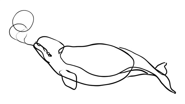 Playful manatee illustration on white background.