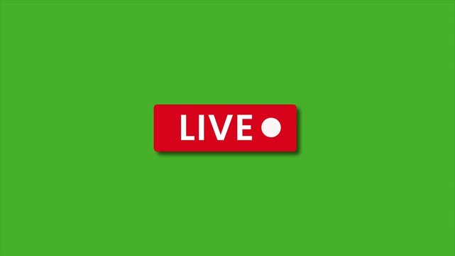 Live Button Icon, Live Streaming Badge, Red Live Tag, Broadcast Live Indicator, Green Screen Overlay, Live Video Label
