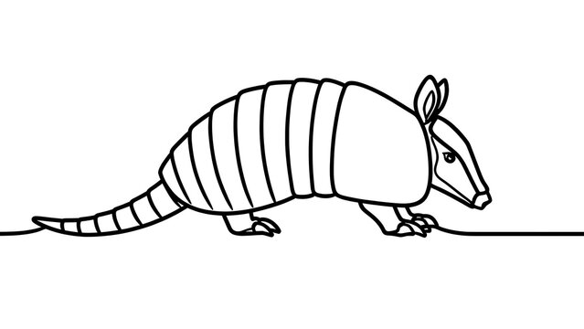 Armored armadillo illustration on white background.