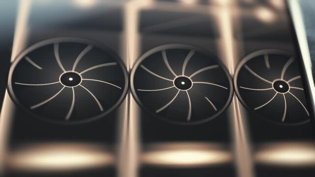 Three GPU Cooling Fans in Accelerator Array
