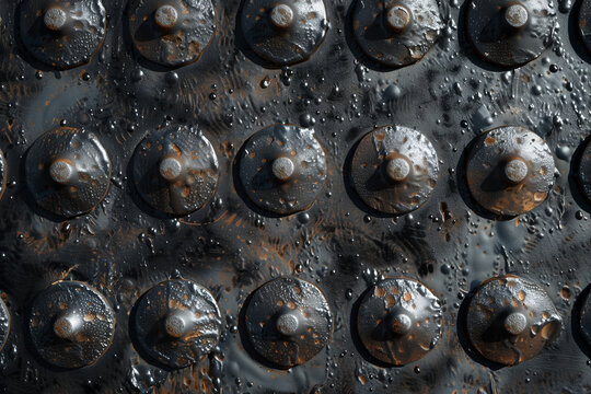Industrial steel metal welding bead texture background