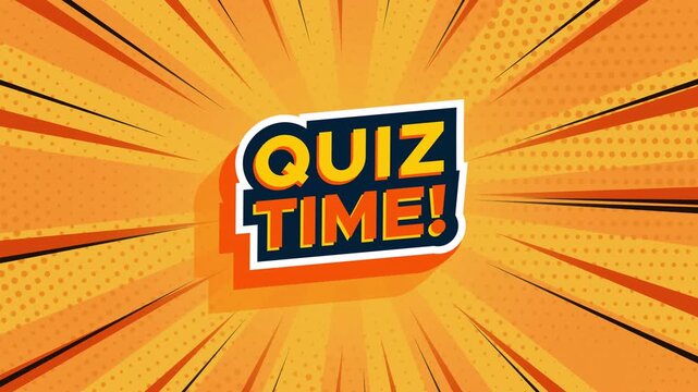 Quiz Time Comic Pop Art Background with Burst Animation 4K