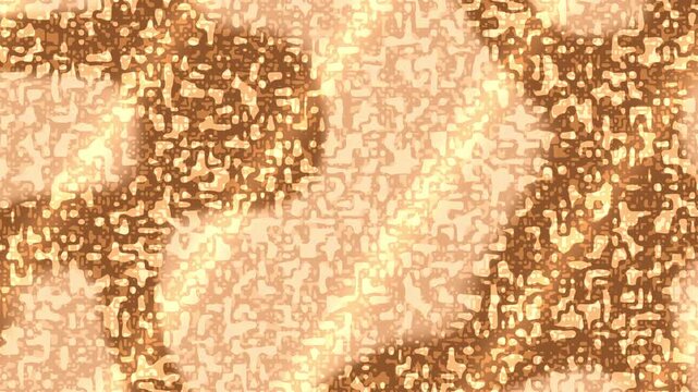 Abstract pattern of brown and beige shapes that create a continuous looping effect across the surface.