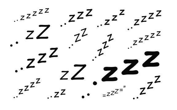 白い背景に手描きの zzz 睡眠シンボルのコレクション