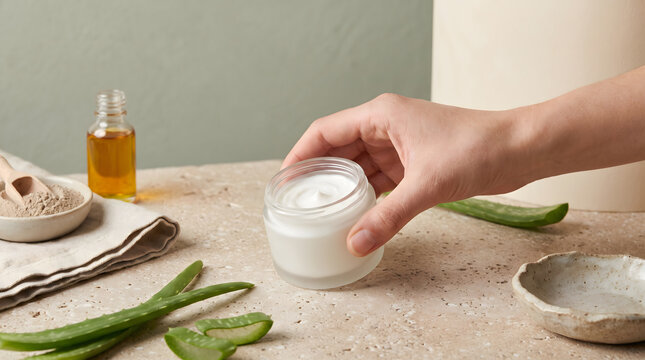 Refillable Natural Skincare Jar With Botanicals