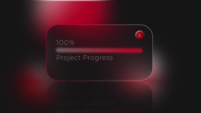 Futuristic loading bar on a red background.
Progress from 0% to 100%.
Web page and file downloading.