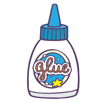 White bottle of office glue with a nozzle