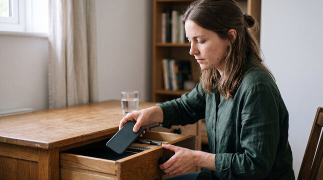Putting Phone Away for a Quiet Break