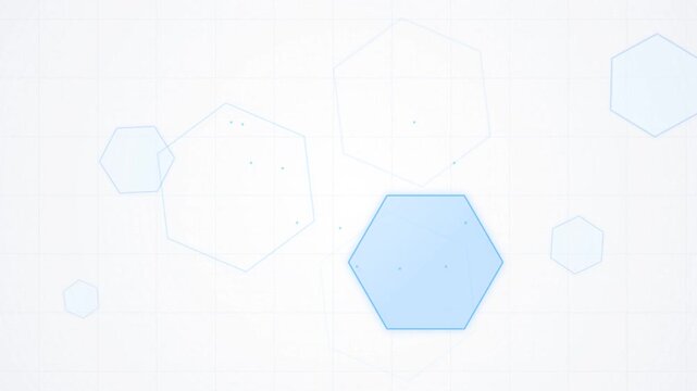 Blue hexagon pattern on white grid background
