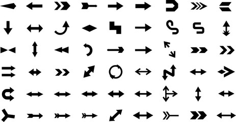 Fototapeta premium Black Vector Arrow Set for Navigation and Web Interface Design