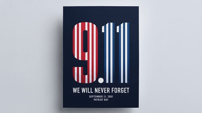 9/11 We Will Never Forget minimalist patriotic poster design