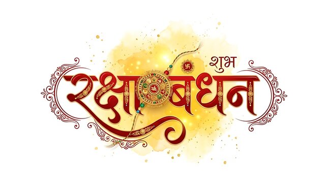 Raksha bandhan greeting card design with traditional rakhi and floral elements