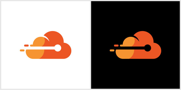 Fast Cloud Computing Logo Design with Speed Lines