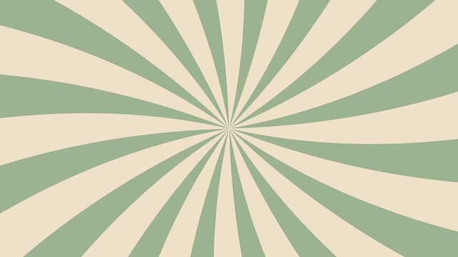 Green sunburst radial rays rotating background