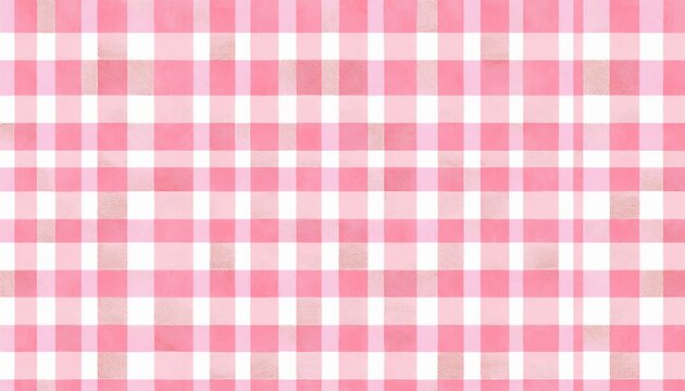 pastel pink gingham watercolor seamless pattern used as background for textiles design projects or surface decoration