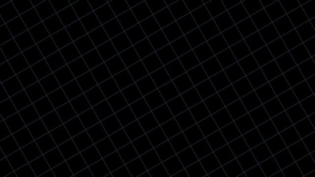 An animated loop displays a geometric grid pattern moving diagonally across a black background.