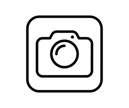 Photo camera social media icon inside rounded square