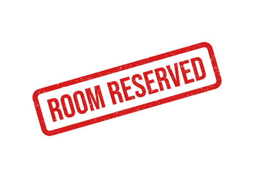 Room reserved red stamp badge isolated on transparent background