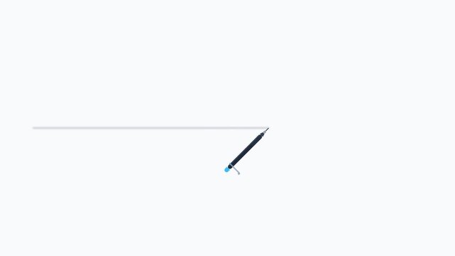 Minimalist Pencil Animation Rotating on a Clean White Background.