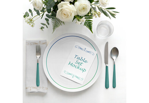 Table Set Mockup Design for Creative Agency and Brand Portfolio