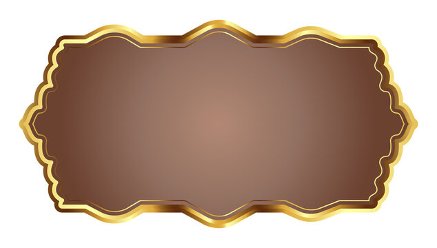 luxury golden arabic islamic banner title frame transparent background gold text box clipart