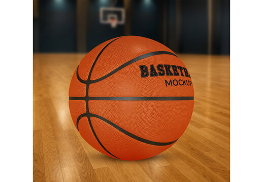 Basketball Ball Mockup Template for Merchandise Display and Promotion