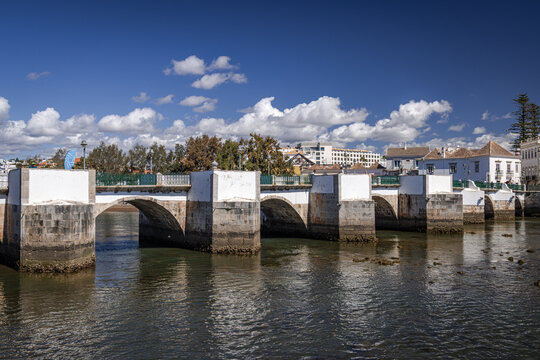 Ponte Romana (Ponte Antiga) over the Rio Gilao, Tavira, Algarve, Portugal