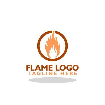 Flame logo icon with shadow