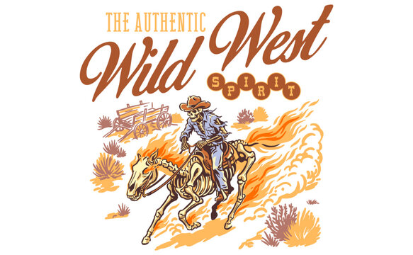 Wild West Spirit Graphic design for t-shirt print, poster, sticker, and apparel.