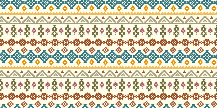  seamless pattern with black and white hand drawn triangles, ornate birds.