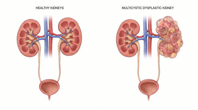 Multicystic Dysplastic Kidney Disease and Normal Renal Anatomy
