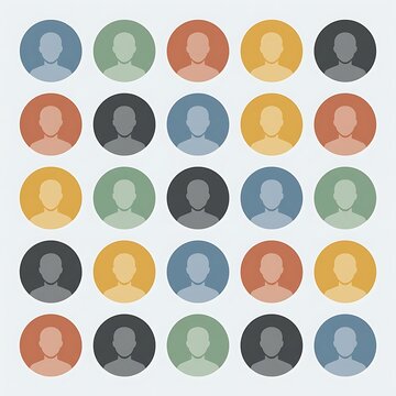 Set of diverse smiling people with colorful hair and glasses icons