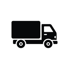 Fototapeta premium Isolated delivery truck vector illustration for logistics and transport. Simple cargo vehicle icon in flat design for commercial use.