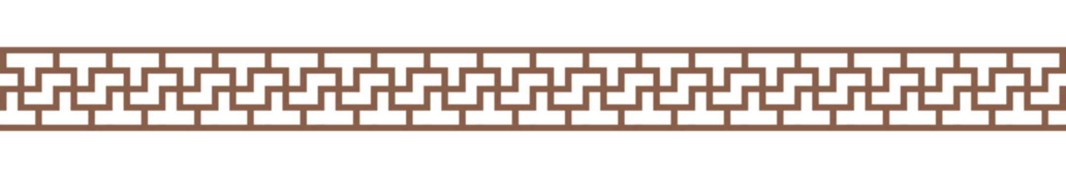 Traditional Oriental Step Fret Geometric Border Vector Frame for Packaging and Certificate.eps