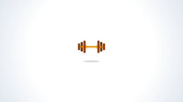 Minimalist 3D Dumbbell Animation on Clean White Background.