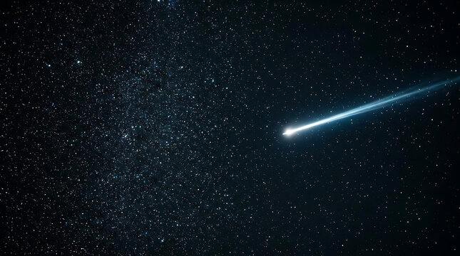 Breathtaking night sky filled with brilliant stars and a dazzling meteor shower lighting up the darkness in a spectacular showcase of nature's wonder