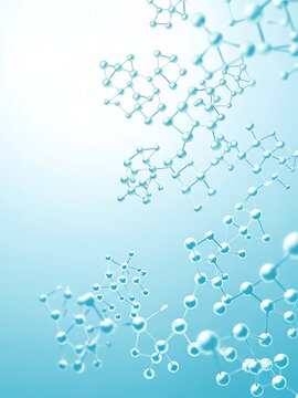 Abstract blue molecular structure background for biotechnology science research medical and chemical laboratory technology concept.