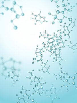 Abstract blue molecular structure background for science technology medical research biotechnology chemical and pharmaceutical industry.