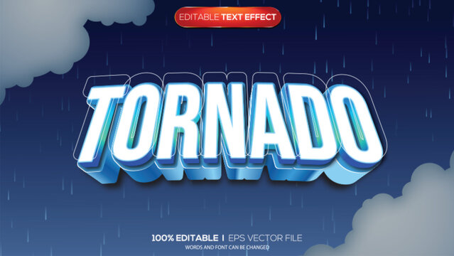 3d text effect tornado theme