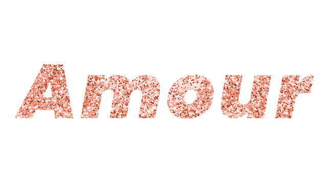 Glittery amore typography sticker design element