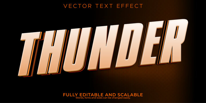Thunder Bold Editable Vector Text Effect with Dynamic 3D Typography